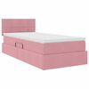 vidaXL Bett mit Stauraum und LED mit Matratze Rosa 100 x 200 cm Samt