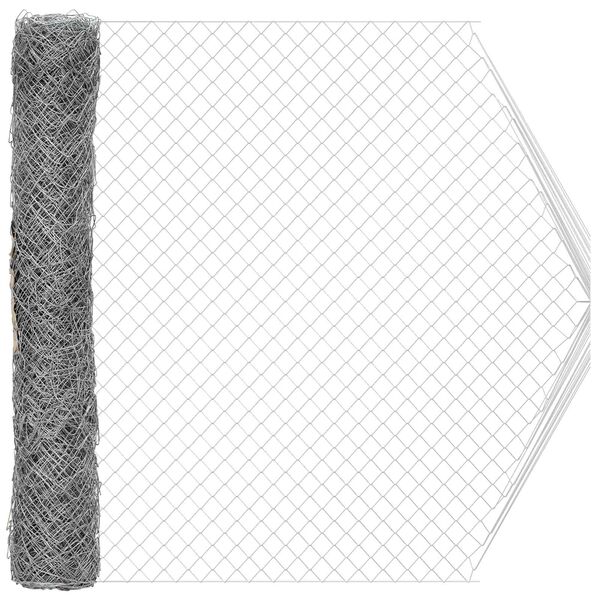 vidaXL Kettenzaun Verzinkt 2 x 20 m Glas