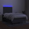 vidaXL Boxspringbett mit Matratze & LED Dunkelgrau 120x190 cm Stoff