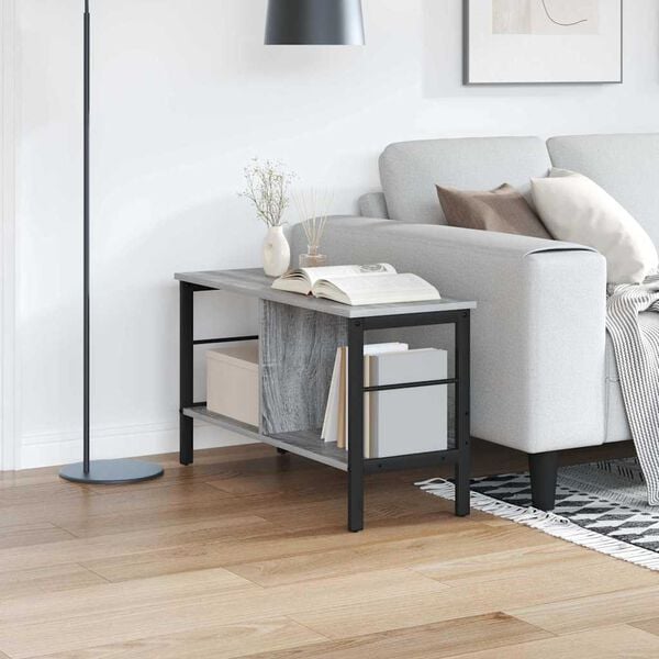 vidaXL B&uuml;cherregal Graues Sonoma 82 x 32 x 47 cm Holzwerkstoff