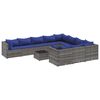 vidaXL 11-tlg. Garten-Sofagarnitur mit Kissen Grau Poly Rattan