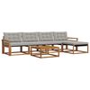 vidaXL Outdoor-Sofagarnitur mit Kissen 6 pcs Nat&uuml;rlich und Hellgrau