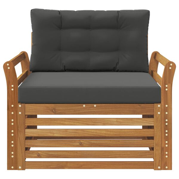 vidaXL Outdoor-Sofagarnitur Massives Akazienholz und Polyester Natur