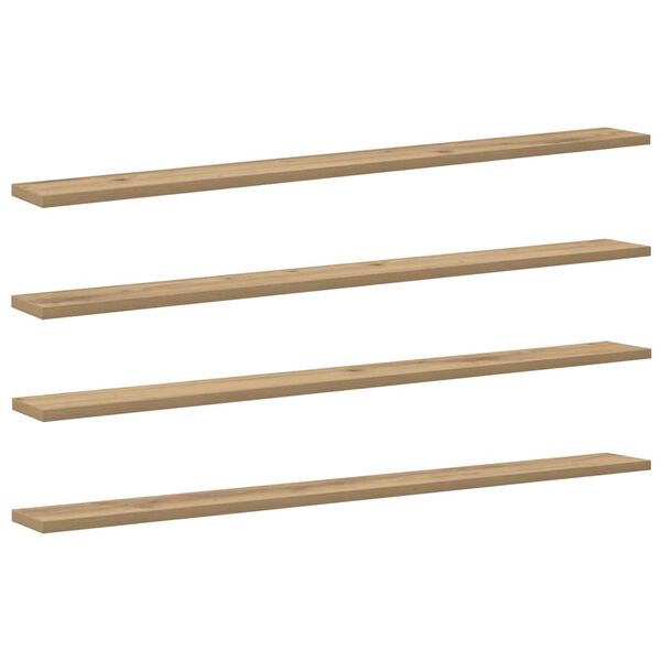 vidaXL Regalbrett 4 pcs Braun 100 x 10 x 1,5 cm Holzwerkstoff