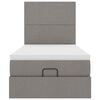 vidaXL Ottoman-Bett mit Matratze & LEDs Taupe 100x200 cm Stoff