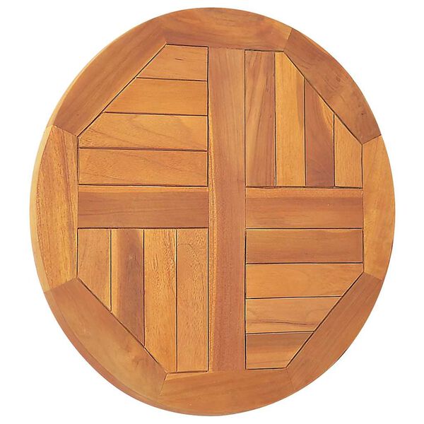 vidaXL Tischplatte Massivholz Teak Rund 2,5 cm 50 cm