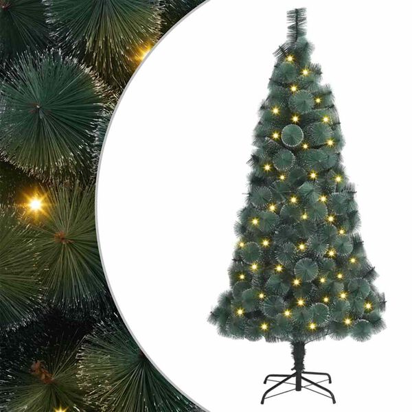 vidaXL K&uuml;nstlicher vorbeleuchteter Weihnachtsbaum Gr&uuml;n 180 cm PET