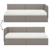 vidaXL Eckbettgestell mit Matratze mit Kopfteil 2 pcs Taupe Samt