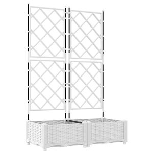 vidaXL Garten-Pflanzgef&auml;&szlig; 2 pcs Wei&szlig; 80 x 40 x 125,5 cm Kunststoff