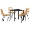 vidaXL Garten Essgruppe 5 pcs Braun Pulverbeschichteter Stahl