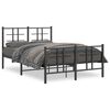 vidaXL Bettgestell mit Kopf- und Fu&szlig;teil Metall Schwarz 120x200 cm