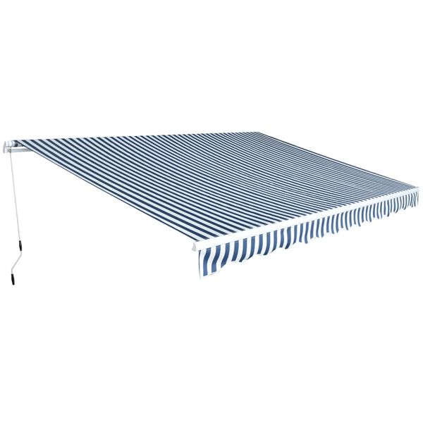 vidaXL Gelenkarmmarkise 450 cm Blau/Wei&szlig;