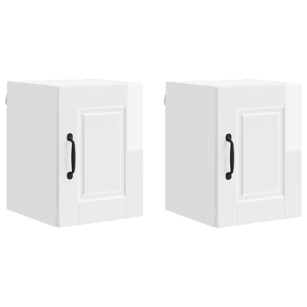 vidaXL K&uuml;chenschrank mit Regal 2 pcs Hochglanz Wei&szlig; 30 x 31 x 40 cm