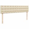vidaXL Ottoman-Bett mit Matratzen Creme 200x200 cm Stoff