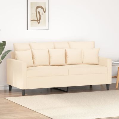 vidaXL 2-Sitzer-Sofa Creme 140 cm Samt