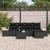 vidaXL Garten-Sofa-Set mit Kissen 5 pcs Schwarz Poly-Rattan