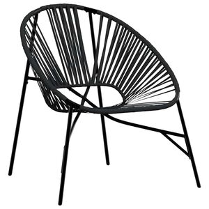 vidaXL Gartenstuhl in Ei-Form Schwarz Poly Rattan