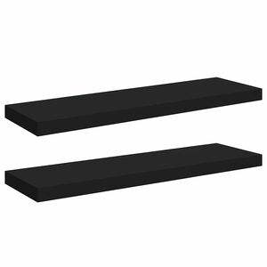 vidaXL Schweberegale 2 Stk. Schwarz 80x23,5x3,8 cm MDF
