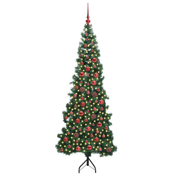vidaXL Eckiger k&uuml;nstlicher Weihnachtsbaum Gr&uuml;n 180 cm PVC und Metall