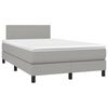 vidaXL Boxspringbett mit Matratze & LED Hellgrau 120x190 cm Stoff