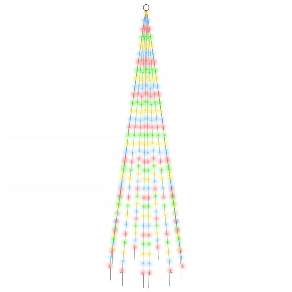 vidaXL LED-Weihnachtsbaum für Fahnenmast Mehrfarbig 310 LEDs 300 cm