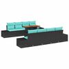 vidaXL Garten Essgruppe 7 stk. 6-Sitzanzahl Schwarz und Teal