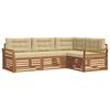 vidaXL Outdoor-Sofagarnitur mit Kissen 4 pcs Natur und Beige