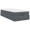 vidaXL Ottoman-Bett mit Matratze Dunkelgrau 90x200 cm Samt