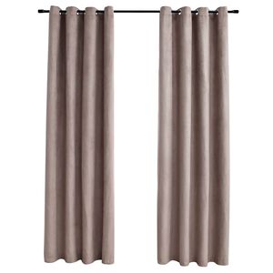 vidaXL Verdunkelungsvorh&auml;nge mit Metall&ouml;sen 2 Stk. Taupe 140x245 cm