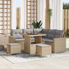 vidaXL Gartensofa-set mit Kissen 9 pcs Beige und Hellgrau Poly-Rattan