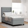 vidaXL Boxspringbett mit Matratze Hellgrau 80 x 200 cm Stoff