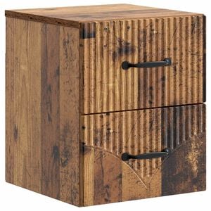 vidaXL Wandmontierter Nachttisch Altholz 34,5 x 33 x 40 cm