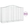 vidaXL Gabionen mit Hochbogen 13Stk. 200x50x120/140cm Verzinktes Eisen
