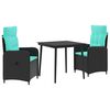 vidaXL Sofa-Tischset 3 pcs PE Rattan und pulverbeschichteter Stahl