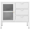 vidaXL Sideboard Weiß 75x35x70 cm Stahl und Hartglas