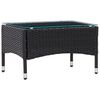 vidaXL 2-tlg. Garten-Lounge-Set mit Auflage Poly Rattan Schwarz
