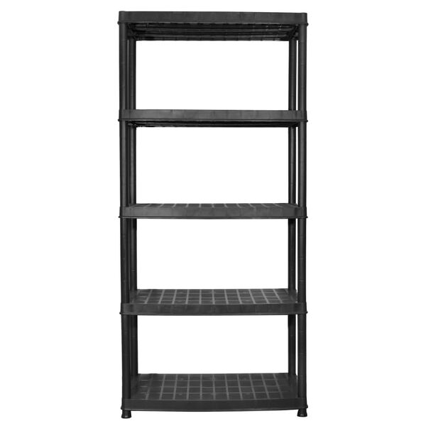 vidaXL Lagerregal 5-Tier Schwarz 91,5x45,7x185 cm Kunststoff