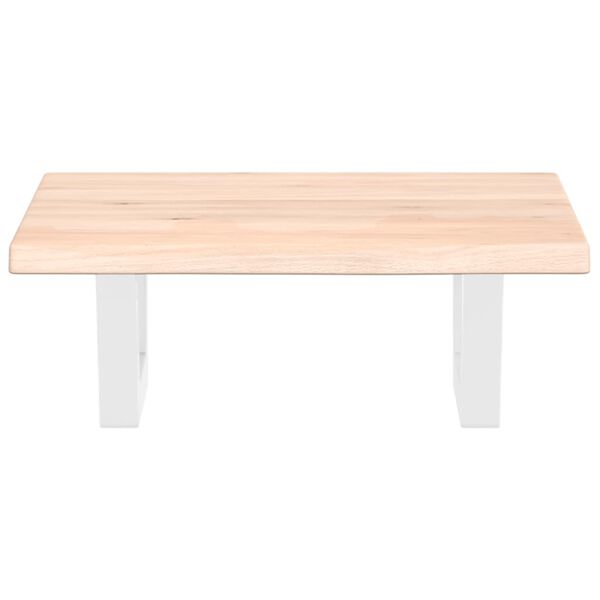 vidaXL Waschtischplatte mit Halterung Stahl und Massivholz Eiche