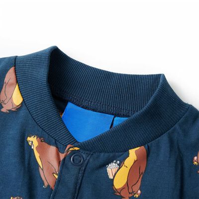 Kinder-Schlafanzug Einteiler Jeansblau 92