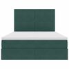vidaXL Bett mit Stauraum und LED mit LED Dunkelgr&uuml;n 140 x 200 cm Samt