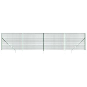 vidaXL Maschendrahtzaun mit Bodenh&uuml;lsen Gr&uuml;n 1,4x10 m