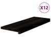 vidaXL Treppenstufen 12 Stk. Braun-Schwarz 70x25x2 cm Massivholz Eiche