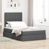 vidaXL Bett mit Stauraum und LED Dunkelgrau 120 x 190 cm Polyester