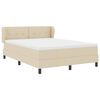 vidaXL Boxspringbett mit Matratze Creme 140 x 190 cm Stoff