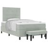 vidaXL Boxspringbett mit Matratze Hellgrau 120 x 190 cm Samt