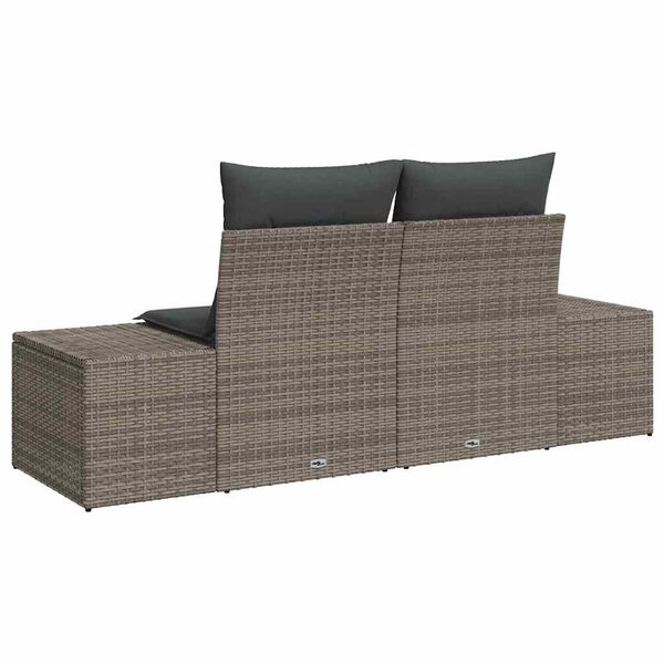 vidaXL Gartensofa Grau 123 x 62 x 69cm Poly-Rattan