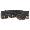 vidaXL Gartensofa-set 8 stk. 8-Sitzanzahl Grau Poly-Rattan