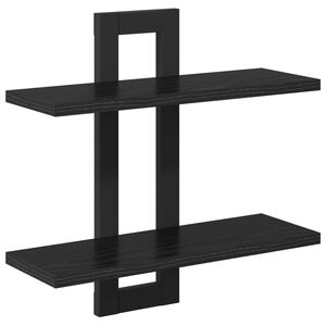 vidaXL Schweberegale Schwarze Eiche 40 x 15 x 40 cm Holzwerkstoff