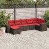vidaXL 7-teiliges Gartensofa-Set mit Kissen, braun, Polyrattan