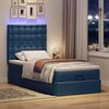 vidaXL Ottoman-Bett mit Matratze & LEDs Blau 80x200 cm Stoff